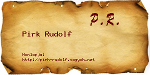Pirk Rudolf névjegykártya